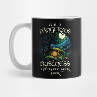 It's a Dangerous Business - Whimsical Halfling Hole - Fantasy Mug